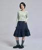 AWESOME STUDIO Flower Pattern Layered Top Light Beige