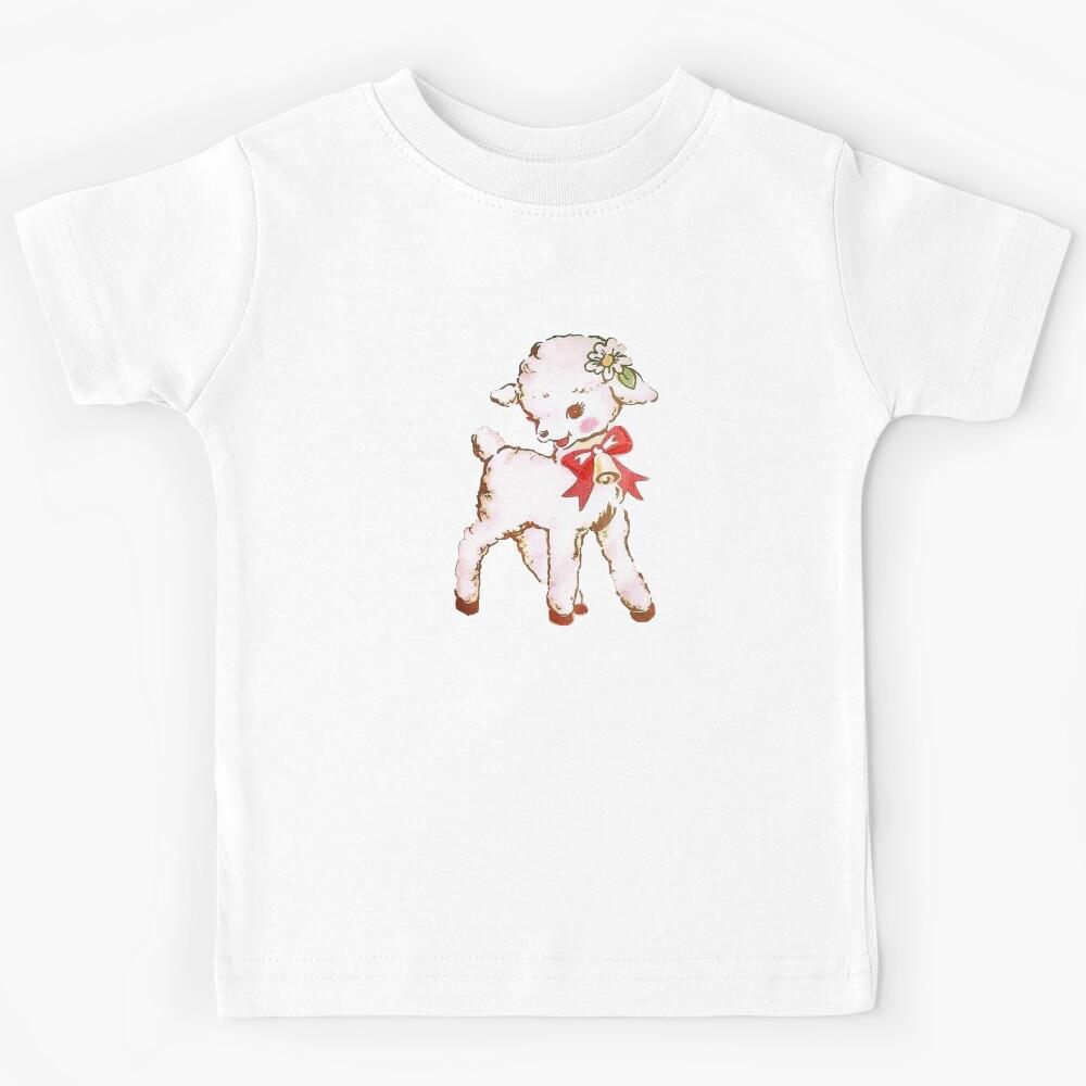 Vintage Kawaii Kitsch Cute Baby Lamb Kids T-Shirt 160