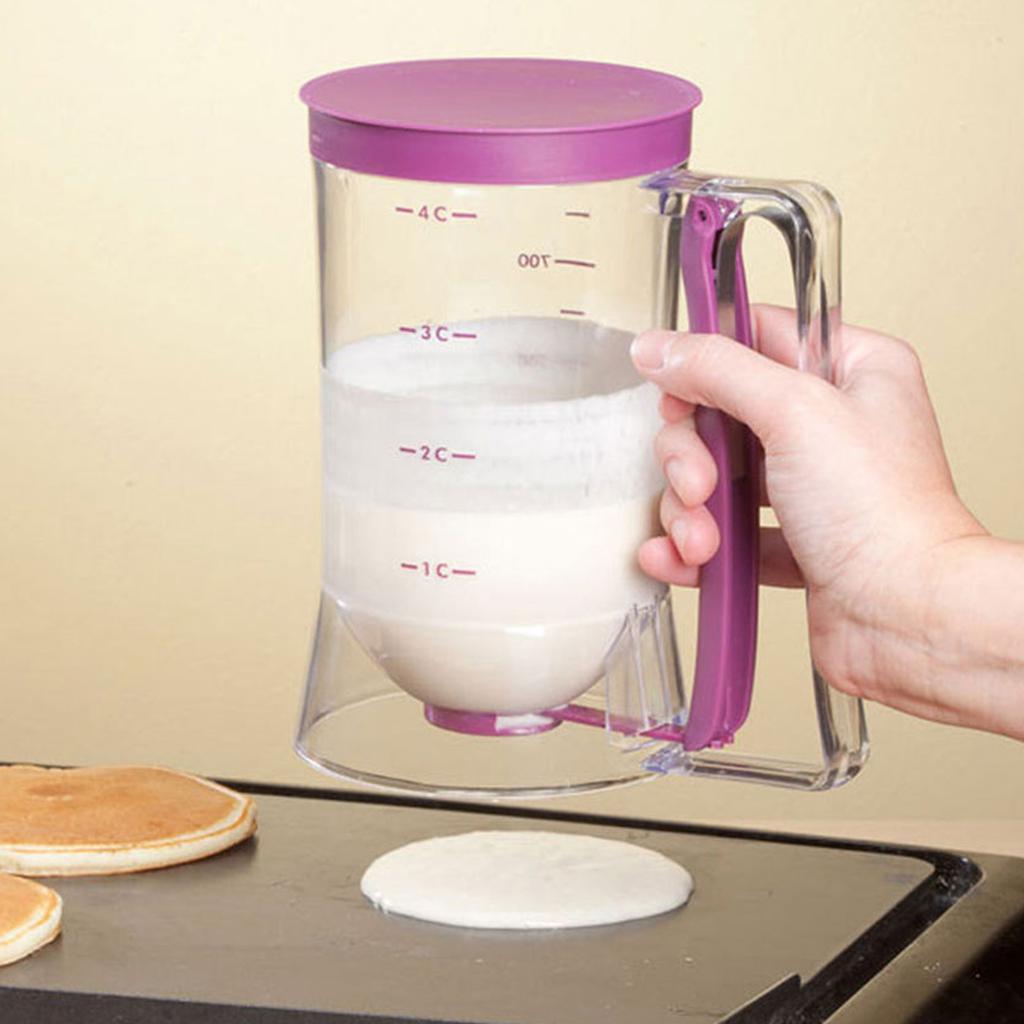 900 ML Batter Dispenser Handheld Batter Cream Separator Baking Tools with Measuring Label for Bracket Cookie Cake Waffles Batter