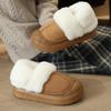 Cotton Slippers Women's Autumn and Winter Home Wear Velvet Warm Non-slip Bag Heel Wool Cotton Shoes