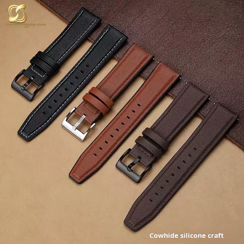 Quick Genuine leather strap For Casio Swordfish mdv-106 mdv-107 Water Ghost Watch sports cowhide Silicone rubber men's watchband