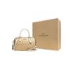Coach Rowan 25 Classic Monogram Zip Closure Coated Canvas And Leather Boston Bag Women handbags Brown CH486-IMOT4