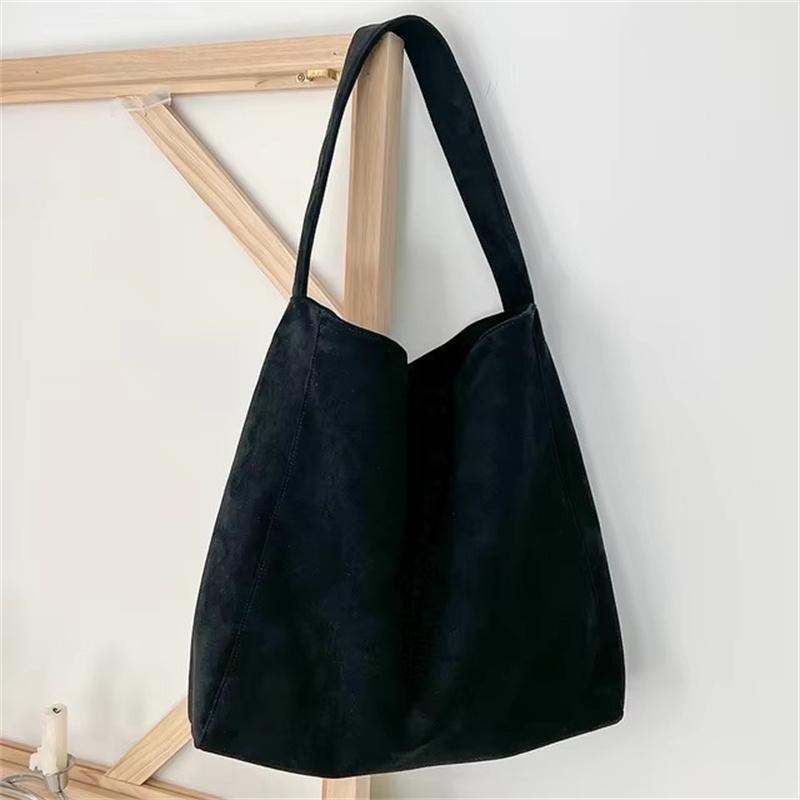 Women Large Capacity Shoulder Bag Suede Trendy Bag Fashion All-Match Bag for Daily Office Use Solid Color Handbag