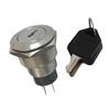 22mm Stainless Steel ON/OFF Electronic Key Switch Lock with 2 Keys 2NO+2NC