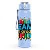 1PC Team 5th Grade Crayon Slogan Print 750ml Color Plastic Sports Water Bottle Leakproof Flip Straw Lid Suitable for Sports Office Home Use