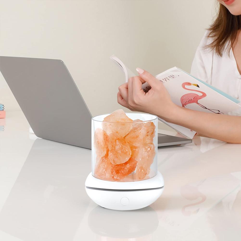 Salt Crystal Lamp Night Light USB Aroma Diffuser Salt Lamp Colorful Salt Crystal Lamp Fragrance Oil
