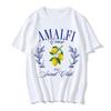 T-shirt med citrontryck Ny tryckt T-shirt Kortärmad Rundhalsad Vardaglig Topp för Sommar Vår Kläder Harajuku Ärm Vardaglig