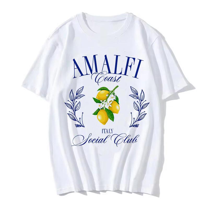 

Lemon Print Tshirt New Printed T Shirt Short Sleeve Crew Neck Casual Top for Summer Spring Clothing Harajuku Sleeve Casual S