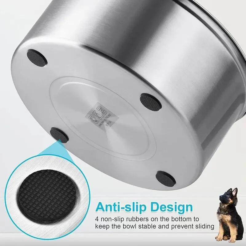 3L Dog Water Bowl Stainless Steel No Spill Large Capacity Dog Food Drink Bowl Slow Water Feeder,Spill Proof Pet Water Dispenser
