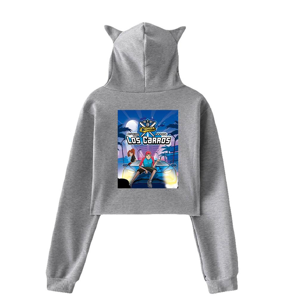 Cat Ear Hoodies Sweatshirt Icrimax for Women Sexy Pink Color Fashion Autumn Streetwear Cool Clothes