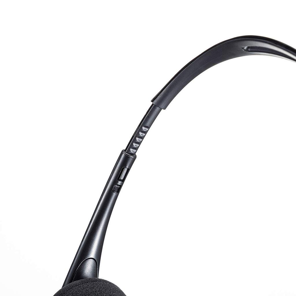 Sanwa Supply USB Cable for Skype Headset, Omnidirectional, Fabric-Coated Durability, Compatible, MM-HSU09BK