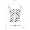 Shemoda Summer Easiest for Match Polka Dot Print Pleated High Waist Silm Sexy off-Neck Tube Top Vest Tops Women