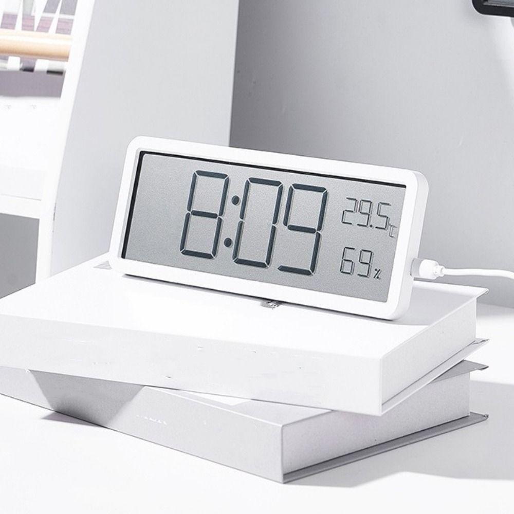 Temperature LCD Digital Wall Clock Humidity Desktop Clock Electronic Clock  Office Decoration