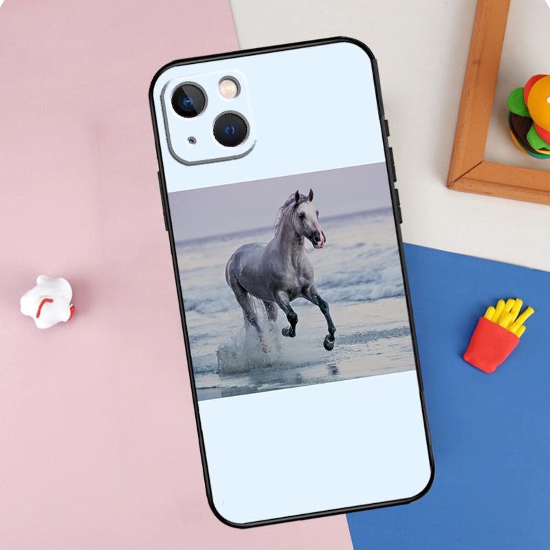 Running Horse Animal Phone Case For iPhone 16 Pro Max 11 12 13 14 15 Pro Max Mini XR 16e 15 16 Plus Cover Shell