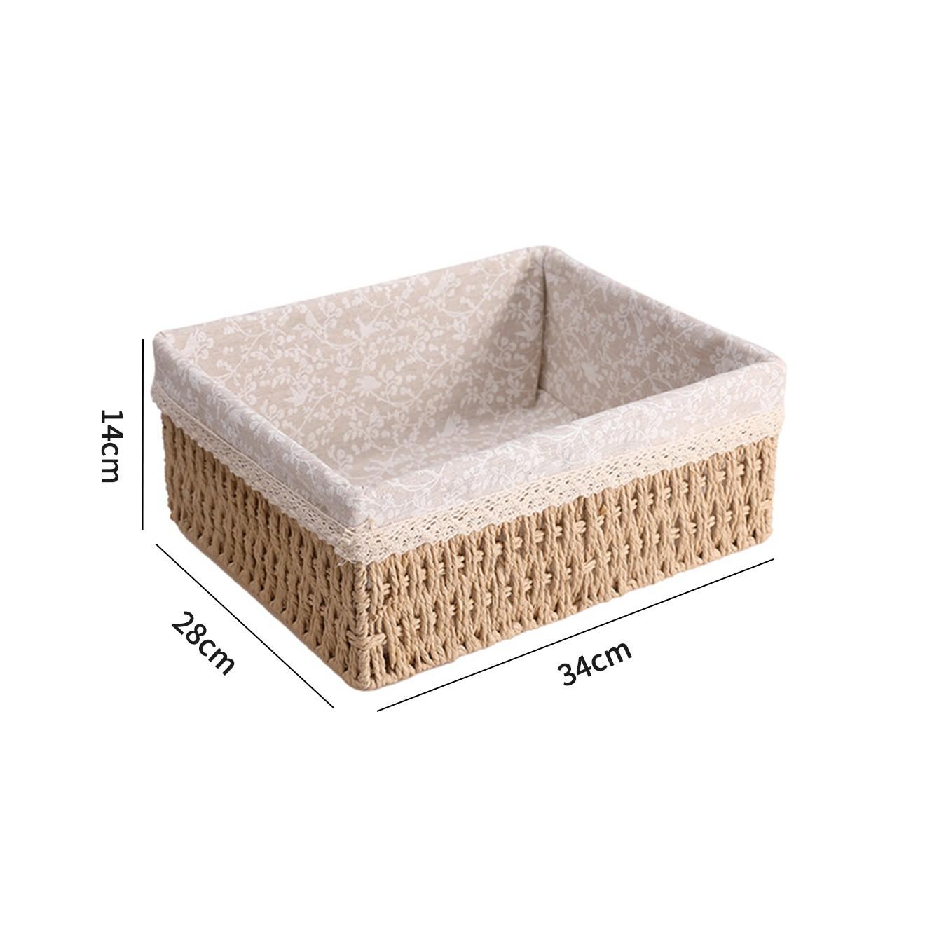 

Woven Storage Basket, Desktop Coffee Table Storage Box, Snack And Cosmetic Storage Basket, Rattan Woven Storage Box. One Size