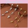 Long Skull Gothic Earrings With Metal Dangle For Women Halloween Costume Jewelry