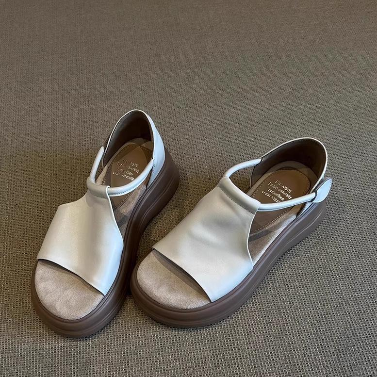 

женские летние новые сандалии на толстой подошве с открытым носком, простые повседневные универсальные сандалии на мягкой подошве 40 абрикосовый