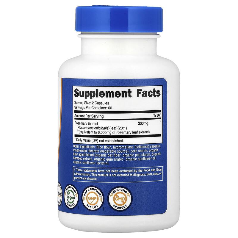 Rosemary, 120 Capsules (150 mg per Capsule)