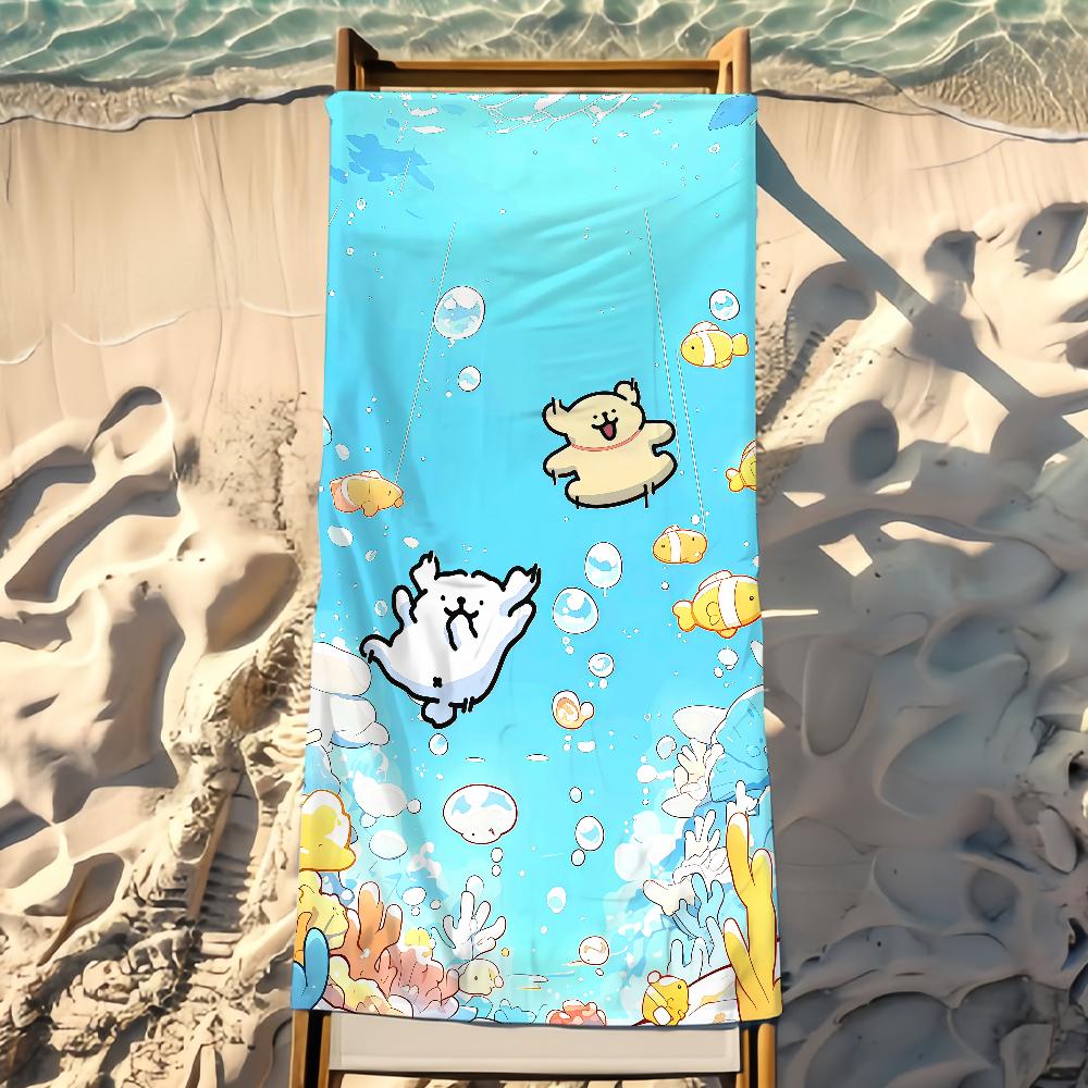 Cute Line Puppy Maltese Towel Beach Towel Travel Lightweight Skin Friendly For Pool Beach Camping Cruise Summer