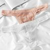 3Pcs Men Sheer Mesh Thongs Breathable Low Waist Sexy Underpants Solid Color Tight Fitting Thong Briefs for Daily Wear