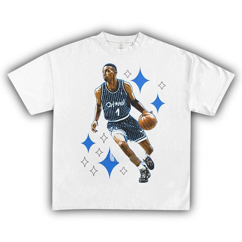 Men's Summer Hot New Tees Homage Tees Star Penny Hardaway American Vintage Character Print Blockbuster Short Sleeve T-Shirt