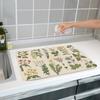 Kitchen Drain Mat 40x50cm Retro Pastoral Style Non-Slip Heat-Resistant Absorbent Drying Mat for Countertop Protection Coaster Potholder Pet Mat Picnic