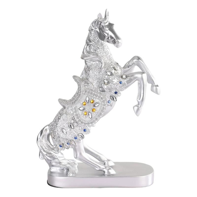 Resin Horse Statue Sculptures Decorative Animal Figurines Tabletop Ornament Symbols Wealth Career Home Decorations