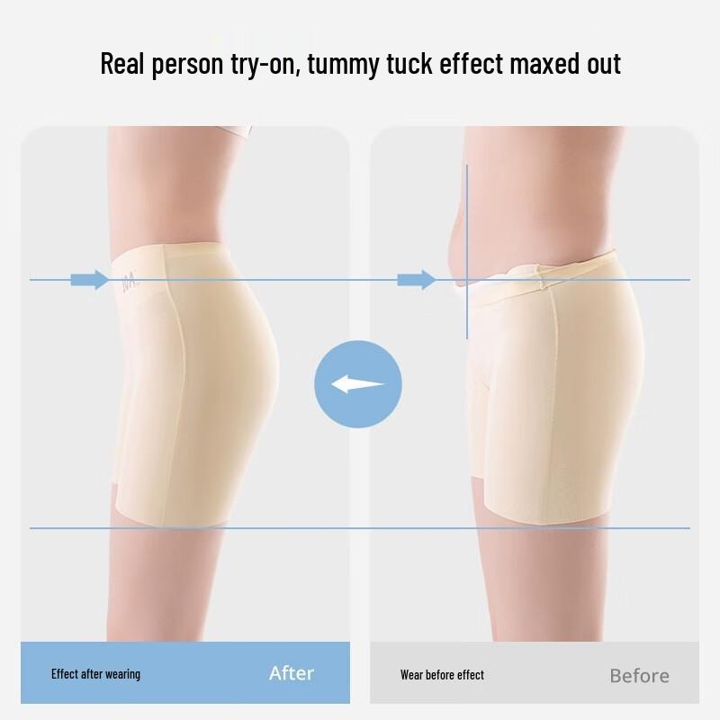 Yalu Women's High Waist Tummy Control Ice Silk Seamless Safety Shorts