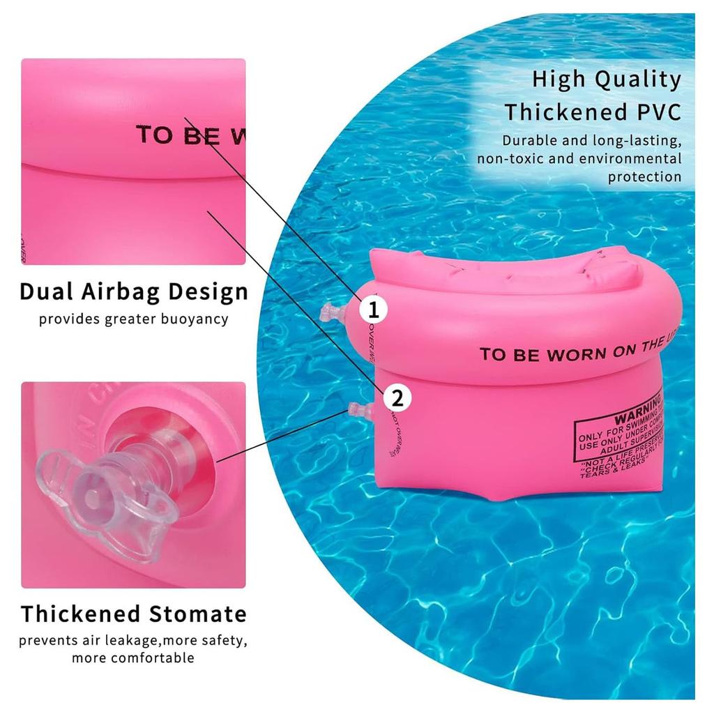 Mirhua Arm Rings, Swim Aids for Children and Adults (Under 60kg) [Set of 2] Arm Rings for Adults and Children, Swimming Assistant Tool