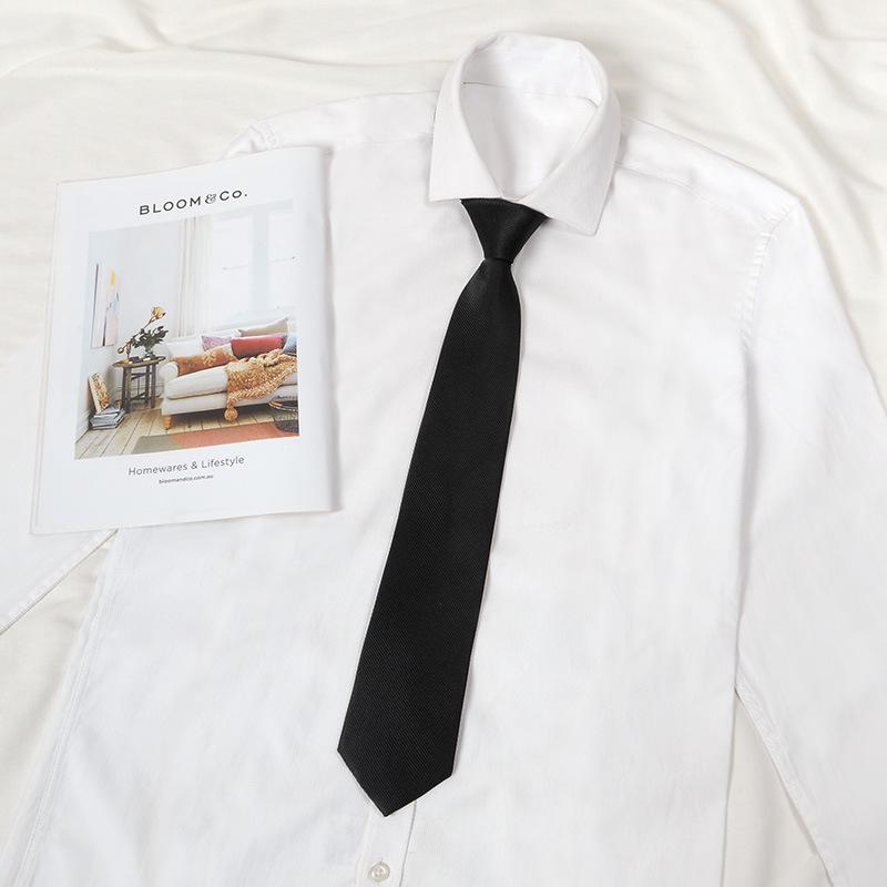 JK Japanischer Stil Unisex Studenten Krawatte mit Reißverschluss - Schwarz Bügelfrei Akademie Fliege für Kinder.