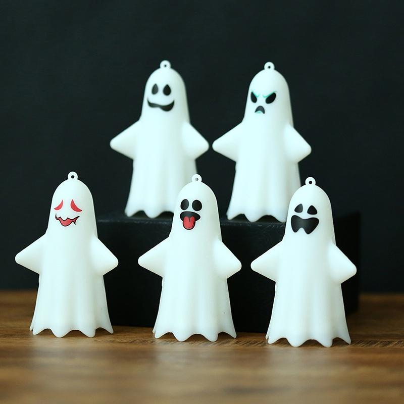 Halloween Decorations Children's Portable Cute Trick-or-treating Ghost Night Light Pumpkin Lantern Ghost Decoration Pendant