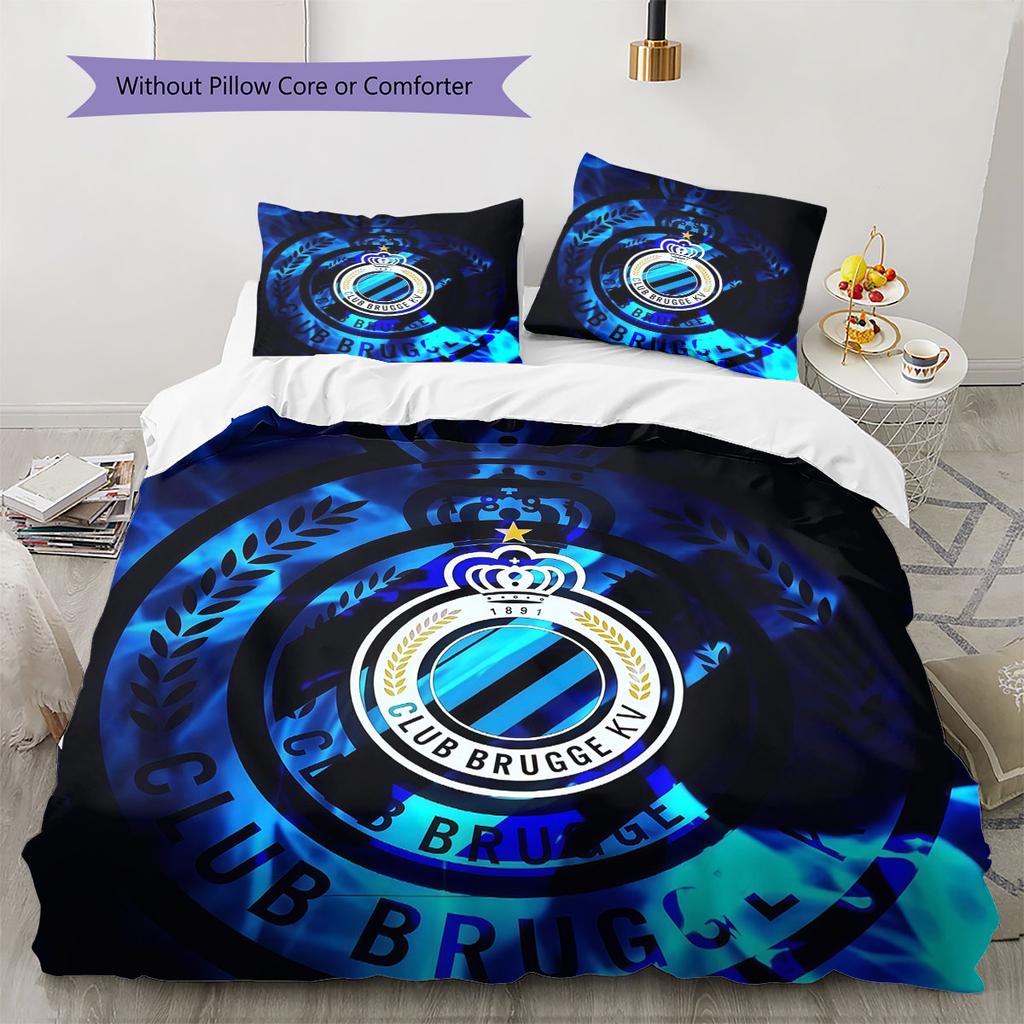 Club Brugge KV Pattern Bedding,Quilt Set Quilt Cover Pillowcase Home Birthday Gift(1 * Duvet Cover + 2 * Pillowcase, Without Core)