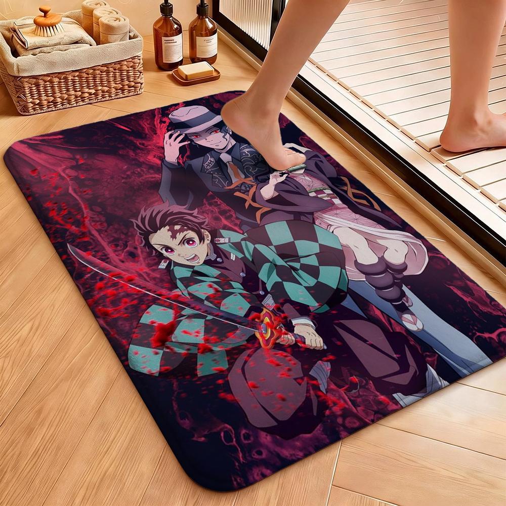 Demon Slayer Character Collection Indoor Rug Thick Nonslip Carpet For Study Reading Area Home Decor Halloween Gift