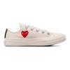 Converse Comme des Garçons PLAY x Chuck 70 Low PS Single Heart - Milk Kids Sneakers Cream Red Black A08807C