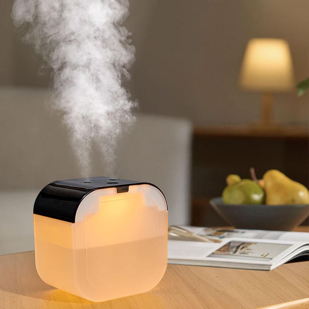 Double spray humidifier with water shortage automatic power-off touch sensing bedroom home use colorful light humidifier