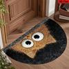 1Pcs Soft Golden Cat Pattern Semi Circle Welcome Doormat Non Slip for Outdoor Patio Porch Kitchen Bathroom Entryway Floor Mat
