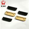 KAK Hidden Furniture Handle Gold Aluminum Alloy Flat Concealed Buckle Cabinet Pulls Flush Mounted Wardrobe Door Handle Hardware