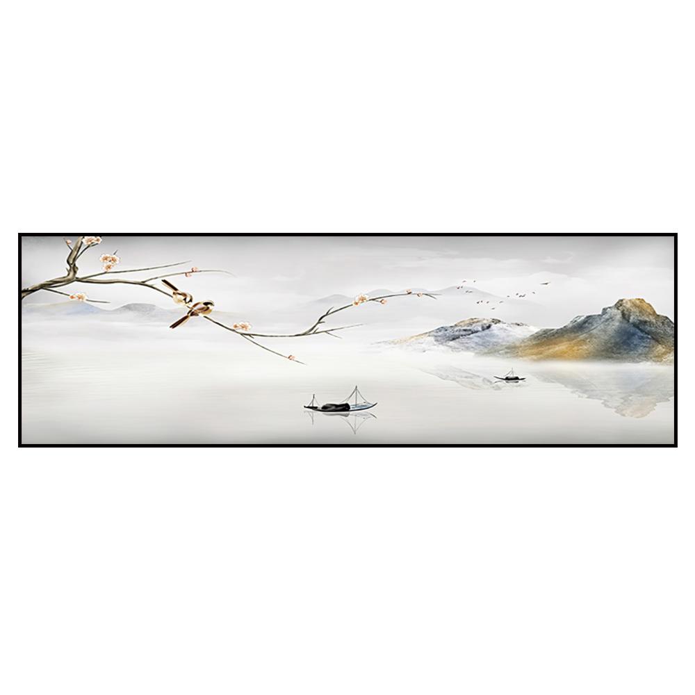 Ny kinesisk bläck och vatten Landskap Canvasmålning Hem Vardagsrum Väggkonst Dekoration Affischtryck Bilder Rumsdekor Väggmålning