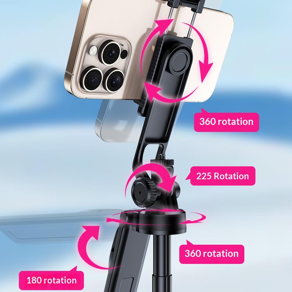 CYKE SS1 Phone Tripod 165cm Extendable Selfie Stick 4-Leg Stable Stand with Bluetooth-compatible Remote