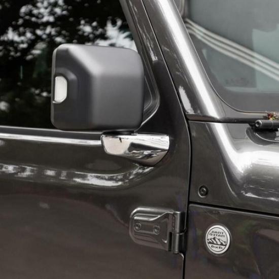 For 2018- Jeep Wrangler JL ABS Chrome Rearview Mirror Holder Cover Trim 4PCS