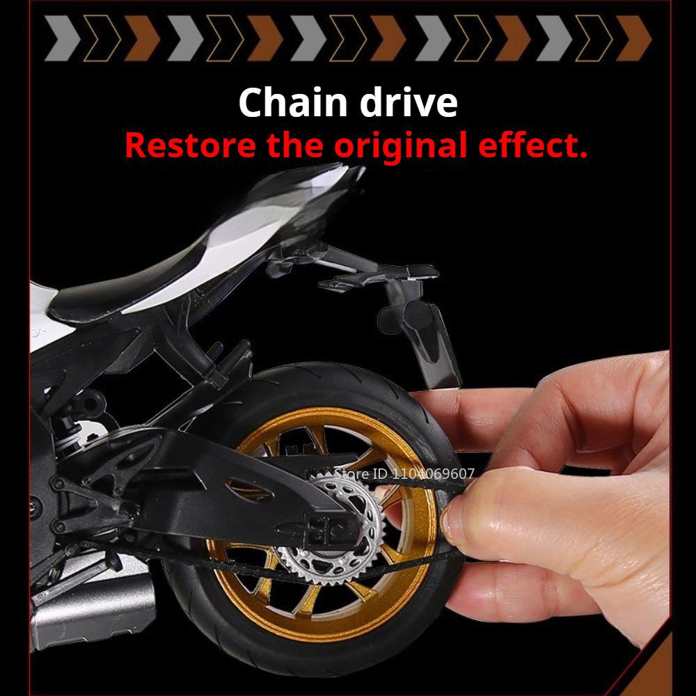 1:9 Scale R1 CBR1000 Motorcycle Model Toy Linkage Steering Foldable Tripod Motorbikes Metal Diecast Models Living Room Ornaments