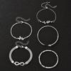 5Pcs Vintage Elegant Heart Butterfly Bracelets For Women Silver Color Rose Infinity Crystal Bracelets Sets Fashion Jewelry Gift