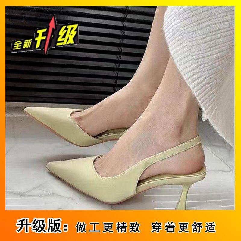 Pointed Thin Heels Single Shoes Niche Design Temperament High Heels Women's 2025 New Simple Bag Head Sandals Versatile