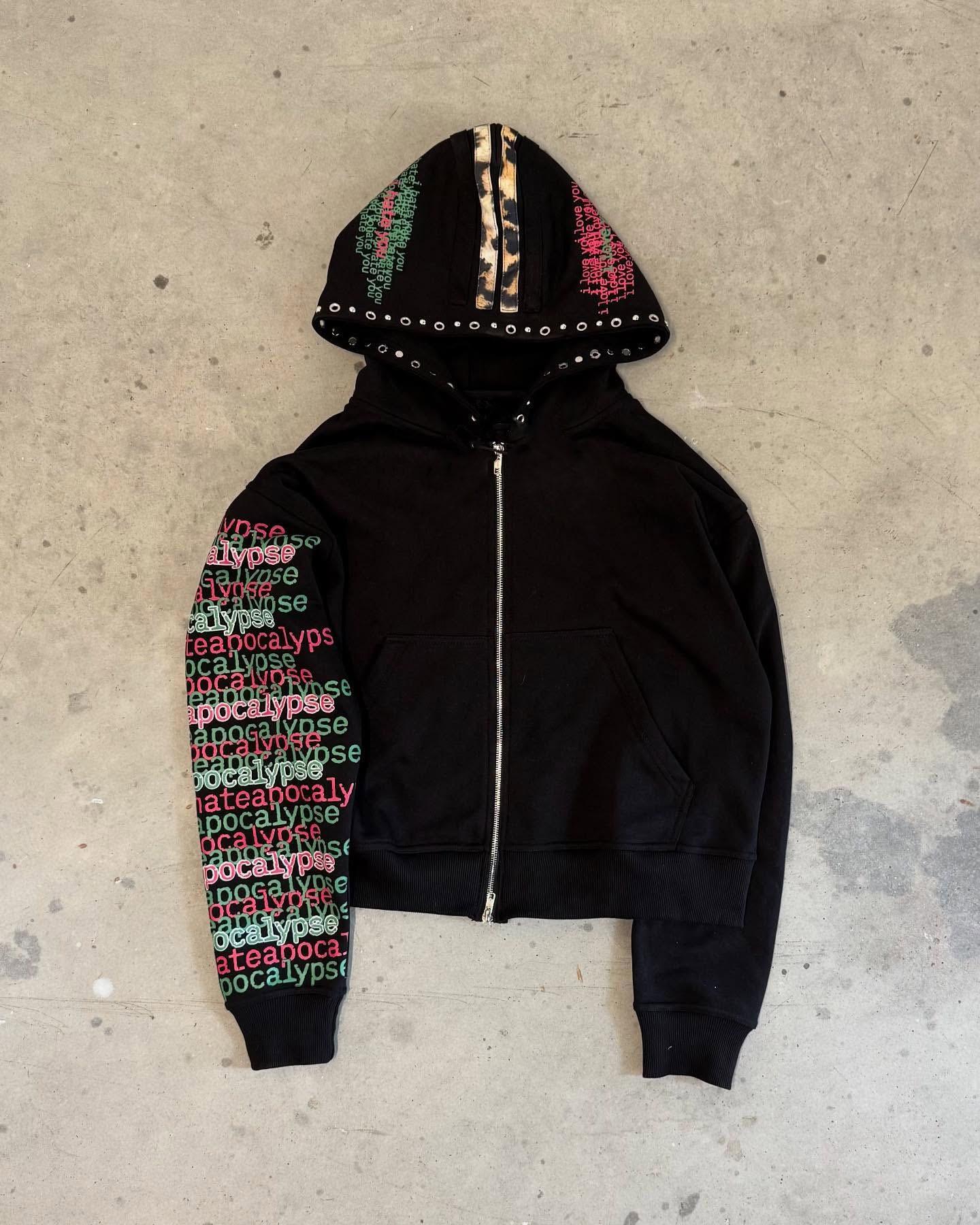 Unisex Hooded Long Sleeve Hoodie Regular Streetwear Letter Print Zip Up Jacket Vintage Hip Hop Outerwear S