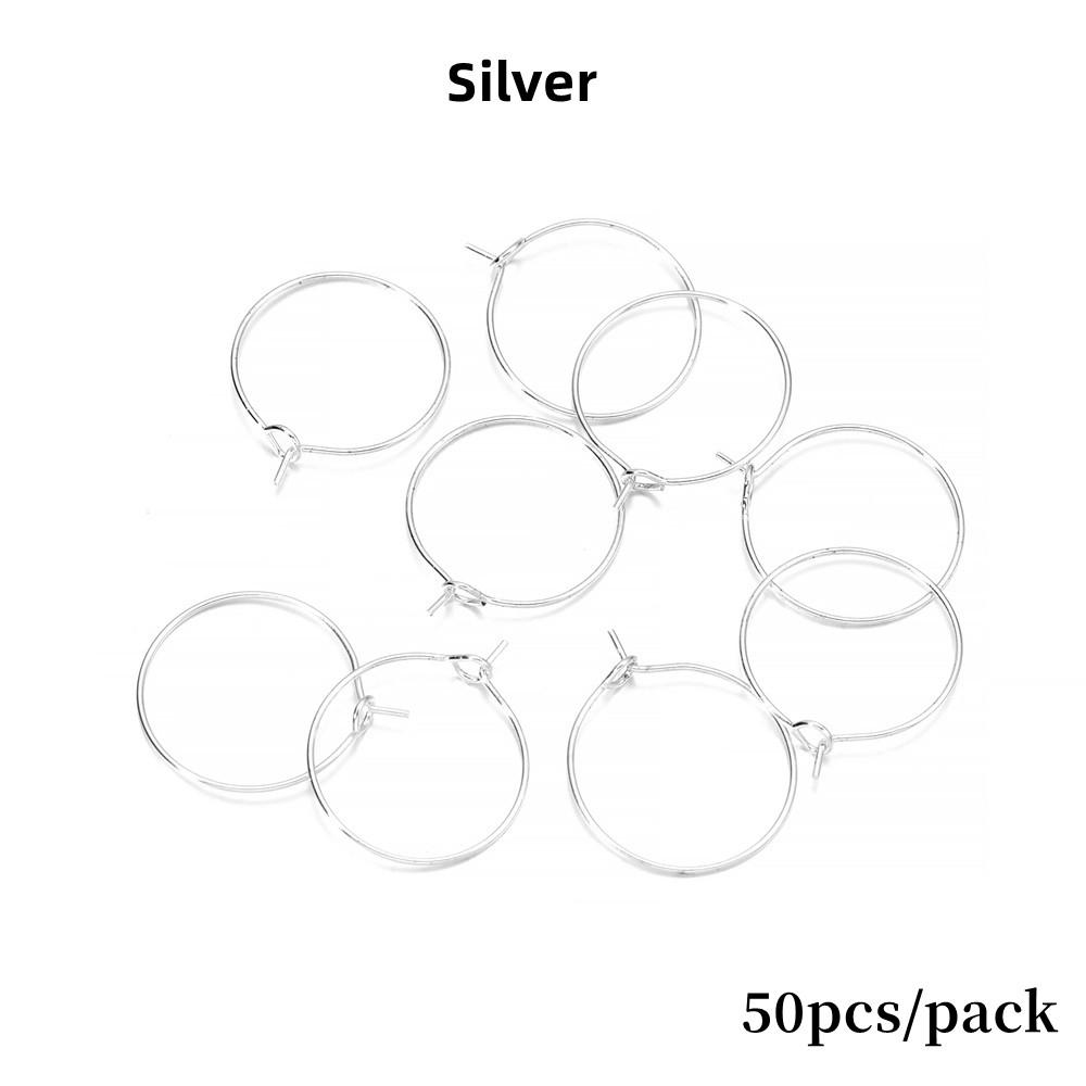 10-50pcs/lot 20 25 30 35 40 mm Hoops Earring Big Circle Hanging Earrings Findings For DIY Jewelry Making Accessories Supplies