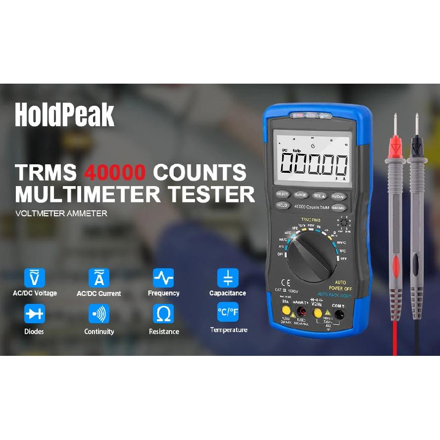 HP-770D True RMS Digital Multimeter 40000 Counts Auto Range NCV Voltage Current Tester with Temperature Test
