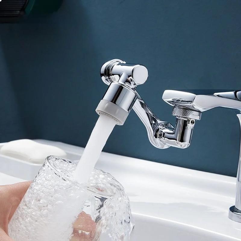 Rotatable Extension Faucet Sprayer Head Water Tap Nozzle Universal Bathroom Tap Extend Adapter Aerator 2 Spray Modes Faucet
