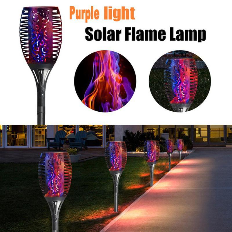 96LED Solar Flame Flashlight Waterproof Garden Decoration Outdoor Lawn Path Courtyard Terrace