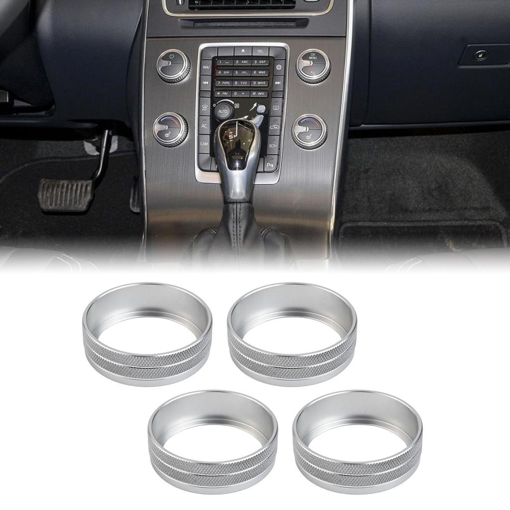 Silver Alloy Air Conditioning & Audio Knobs For VOLVO XC60 S60 S80 V40