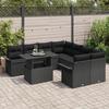 VidaXL Ensemble de canapé de jardin 9 pièces avec coussins noir poly rotin 3348259